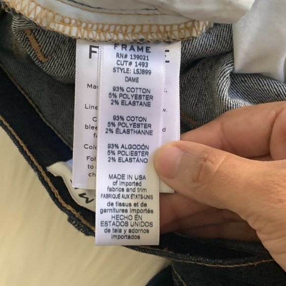 Frame Women's Le Skinny de Jeanne Skinny Jeans Dame Wash Denim LSJ899 Blue Sz 25 - Picture 9 of 10